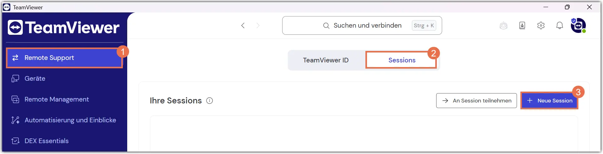 remote support sessions create
