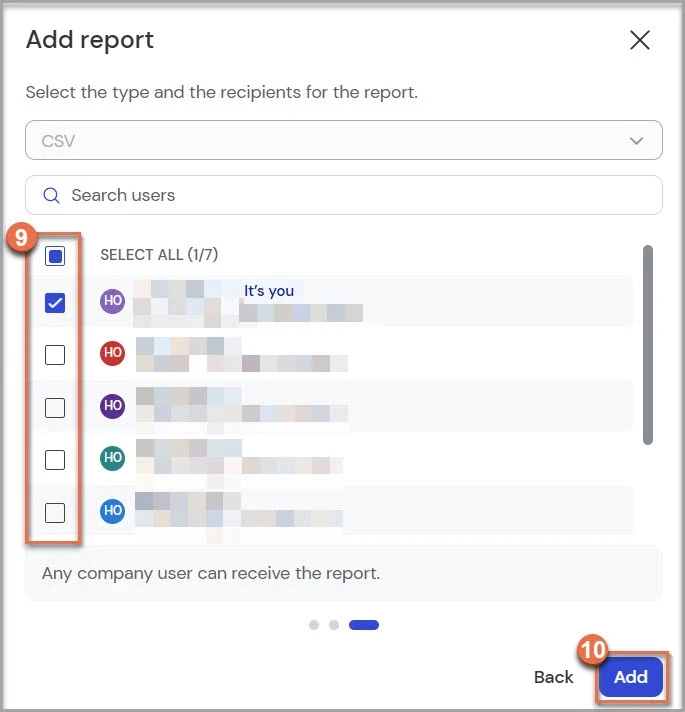 add recipients for your report multitenancy