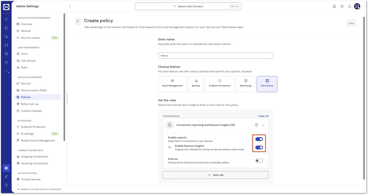 create policy