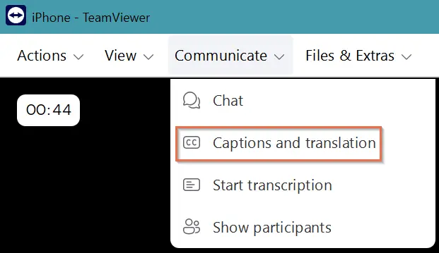 Communicate Captions Translation