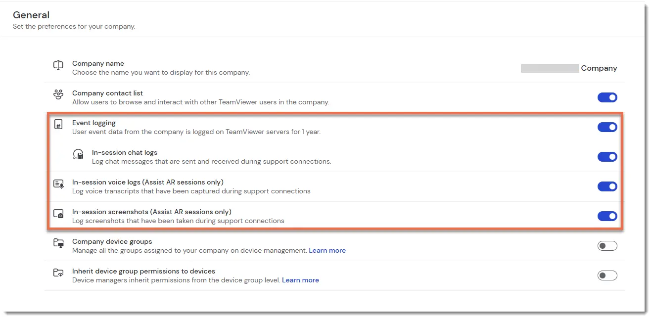 Assistar Eventlogging