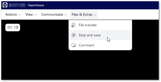 Remote Session Toolbar Stop And Save Recording