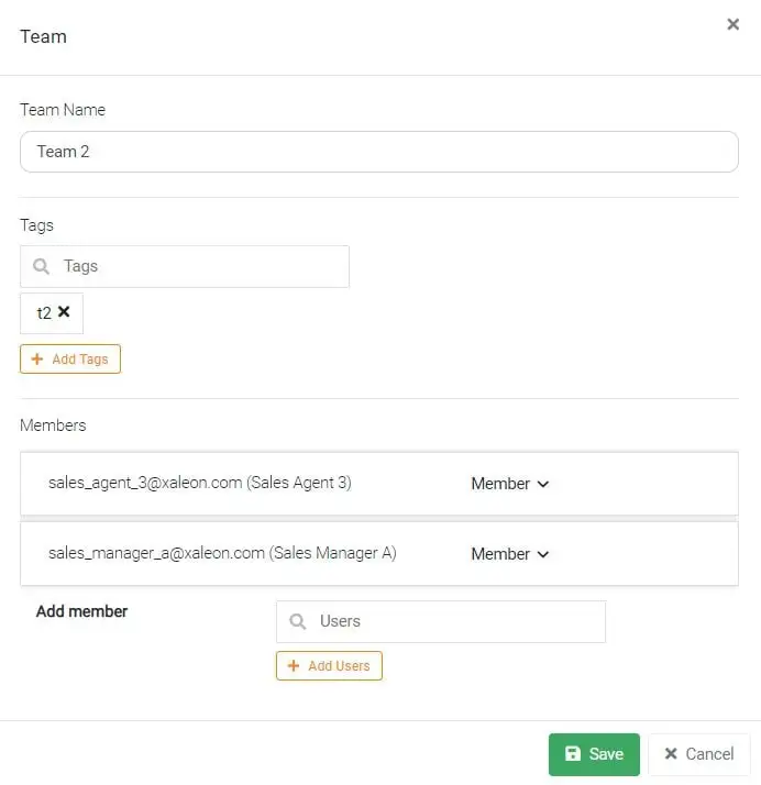 Settings Usermgmt Team 2