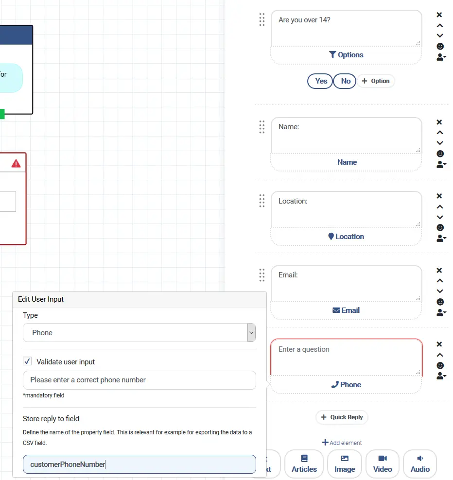 Img User Input Fields
