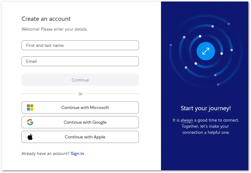 Remote Management Create Account
