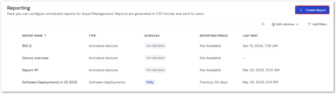 Asset Mgmt Reports