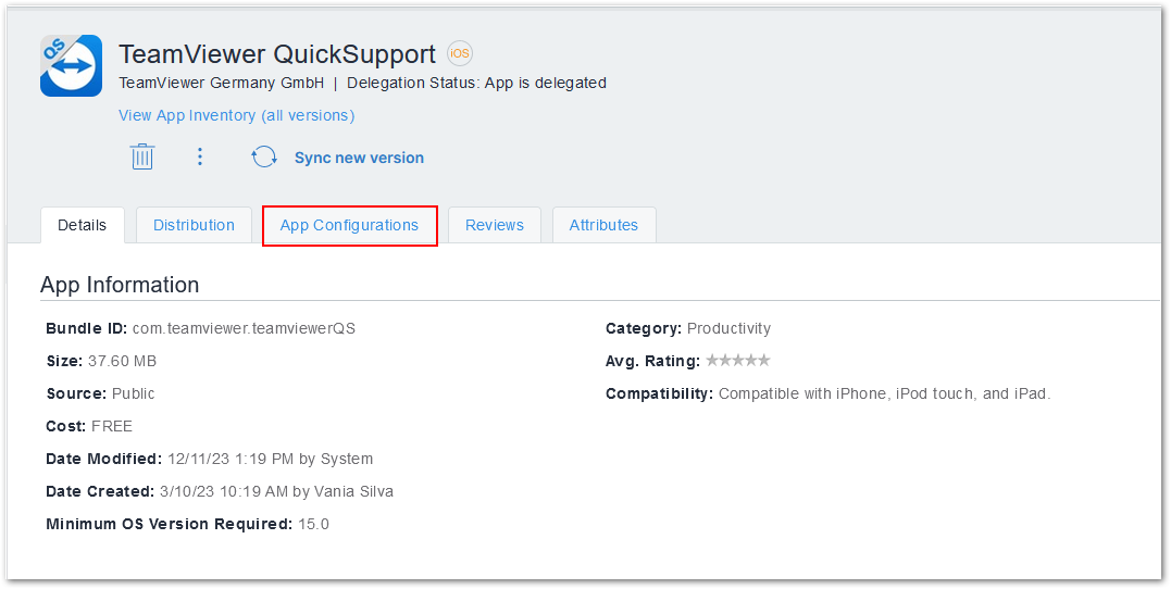 Click App Configs
