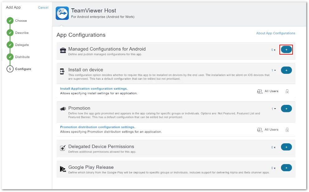 Configure The TeamViewer Host App In The Mobile Apps Catalog