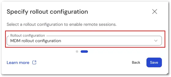 Specify Rollout Configuration