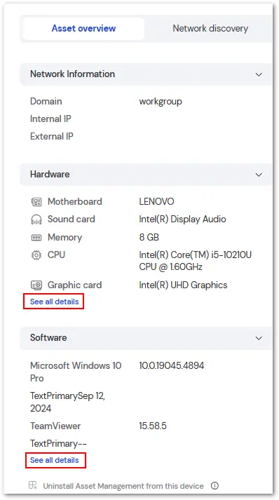 Asset Device Drawer