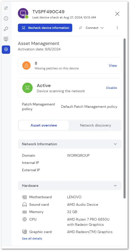 Asset Management Drawer
