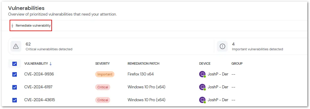 Asset Management Remediate