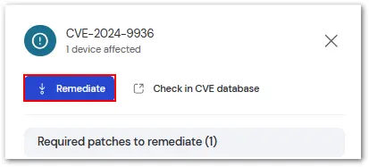Asset Management Vulnerability Drawer Remediate