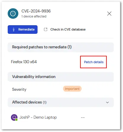 Asset Management Vulnerability Drawer