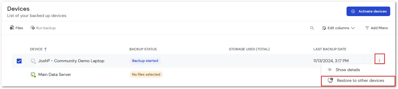 Backup Restore