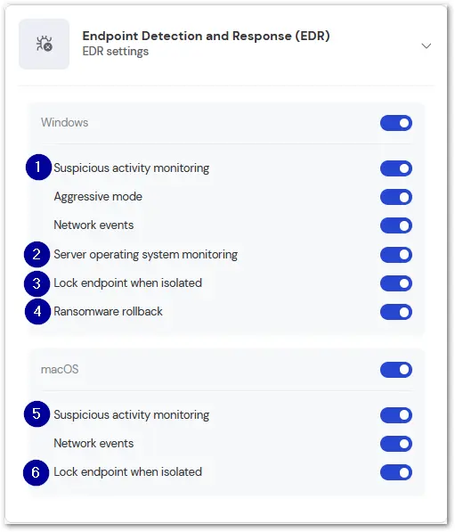 Epp Edr Settings