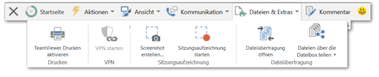 TeamViewer Remote Control Toolbar In Einer Remote Session Unter Windows Toolbar Dateien Und Extras Dropdown