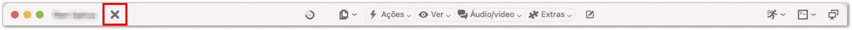 Barra De Ferramentas Da Sess C3 A3O Remota Do TeamViewer No Macos X Encerrando A Sess C3 A3O
