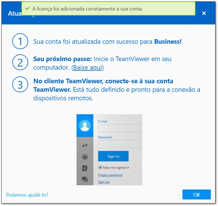 Sua Licen C3 A7A TeamViewer Business Foi Ativada Corretamente A Sua Conta