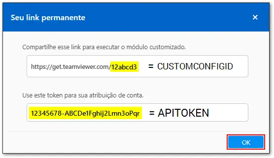 TeamViewer Seu Link Permanente Apitoken Customconfigid