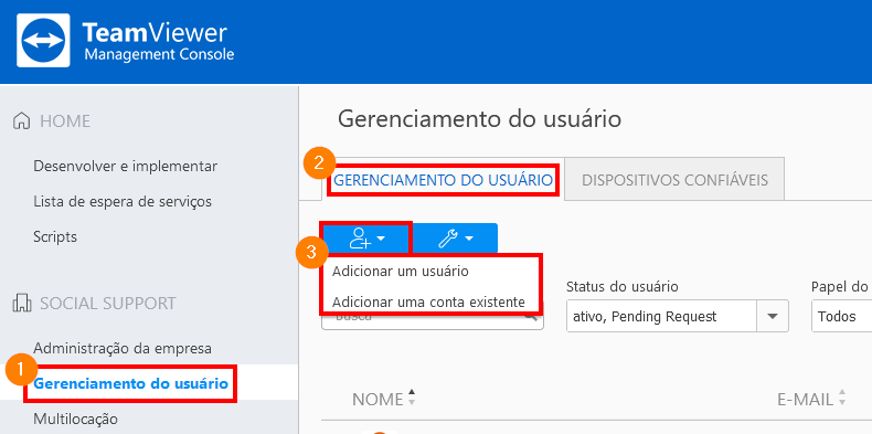 Como Adicionar Um Usu C3 A1Rio Ou Uma Conta Existente TeamViewer Management Console