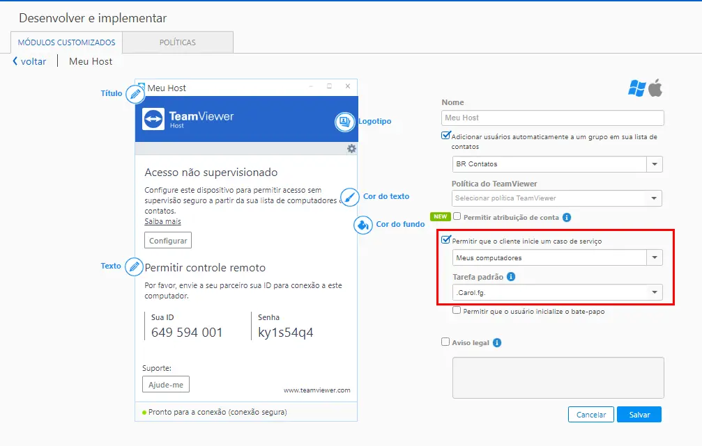 Como Permitir Que O Cliente Inicie Um Caso De Servi C3 A7O TeamViewer