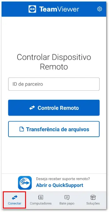 Como Acessar Remotamente Um Dispositivo Android Menu Conectar TeamViewer