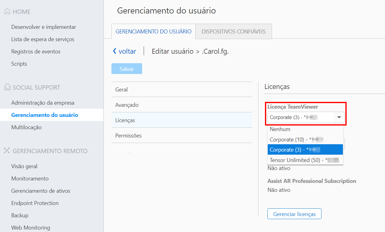 Como Visualizar A Licen C3 A7A Usada Pelo Usu C3 A1Rio Do Perfil De Empresa TeamViewer