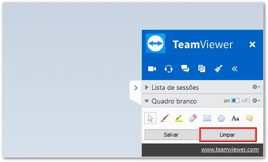 Como Limpar Os Desenhos Do Quadro Branco Do TeamViewer