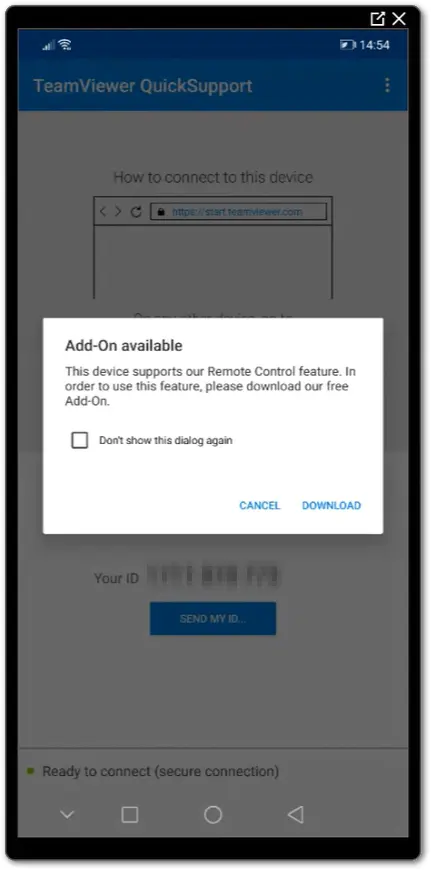 TeamViewer Pop Up Para Baixar O Universal Add On