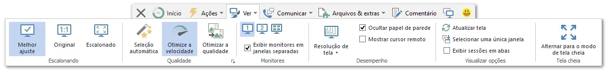 Barra De Ferramentas Da Sess C3 A3O Remota Do TeamViewer Ver Menu