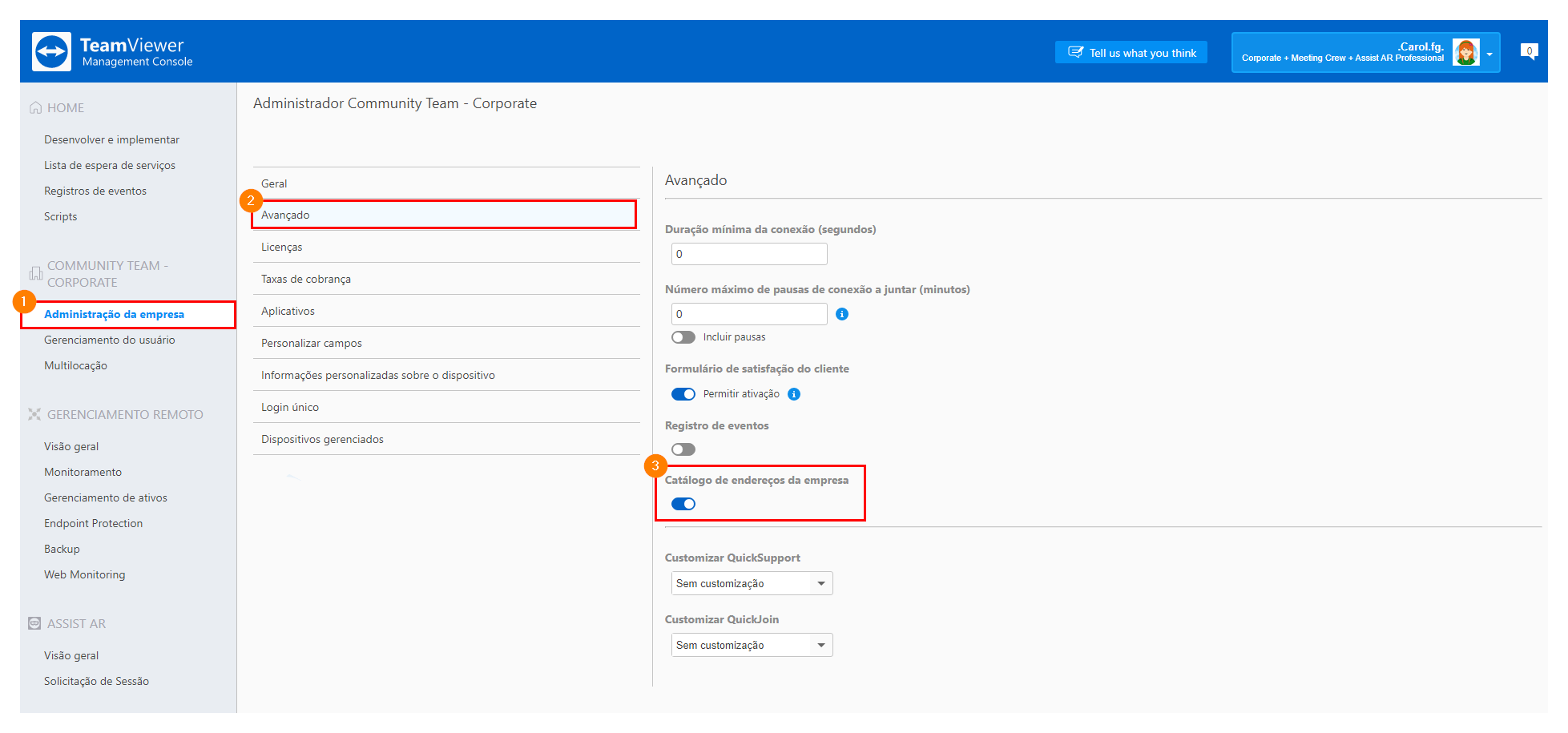 Como Ativar O Livro De Endere C3 A7Os Da Empresa TeamViewer