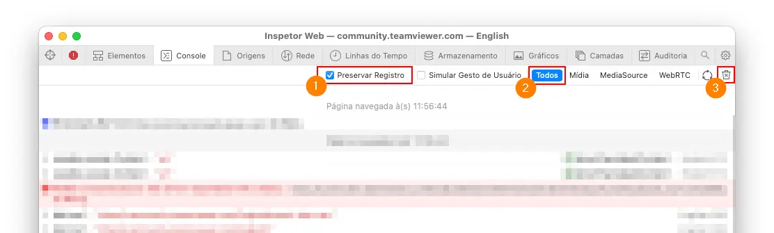 Como Encontrar Os Arquivos De Registro Do TeamViewer Webclient Safari Console Etapas