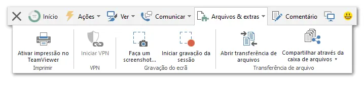 Barra De Ferramentas Da Sess C3 A3O Remota Do TeamViewer Arquivos 26 Extras Menu