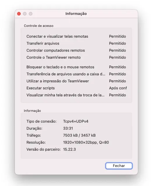 Barra De Ferramentas Da Sess C3 A3O Remota Do TeamViewer No Macos Extras Menu Informa C3 A7 C3 B5Es Sobre Conex C3 A3O