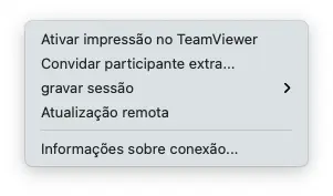 Barra De Ferramentas Da Sess C3 A3O Remota Do TeamViewer No Macos Extras Menu