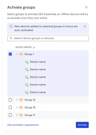 Activate Via Device Groups
