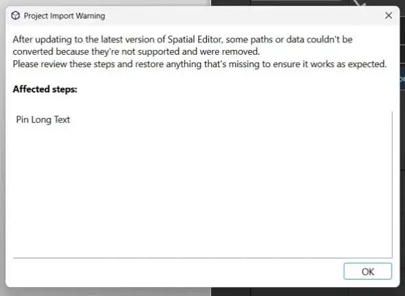 Project Import Warning