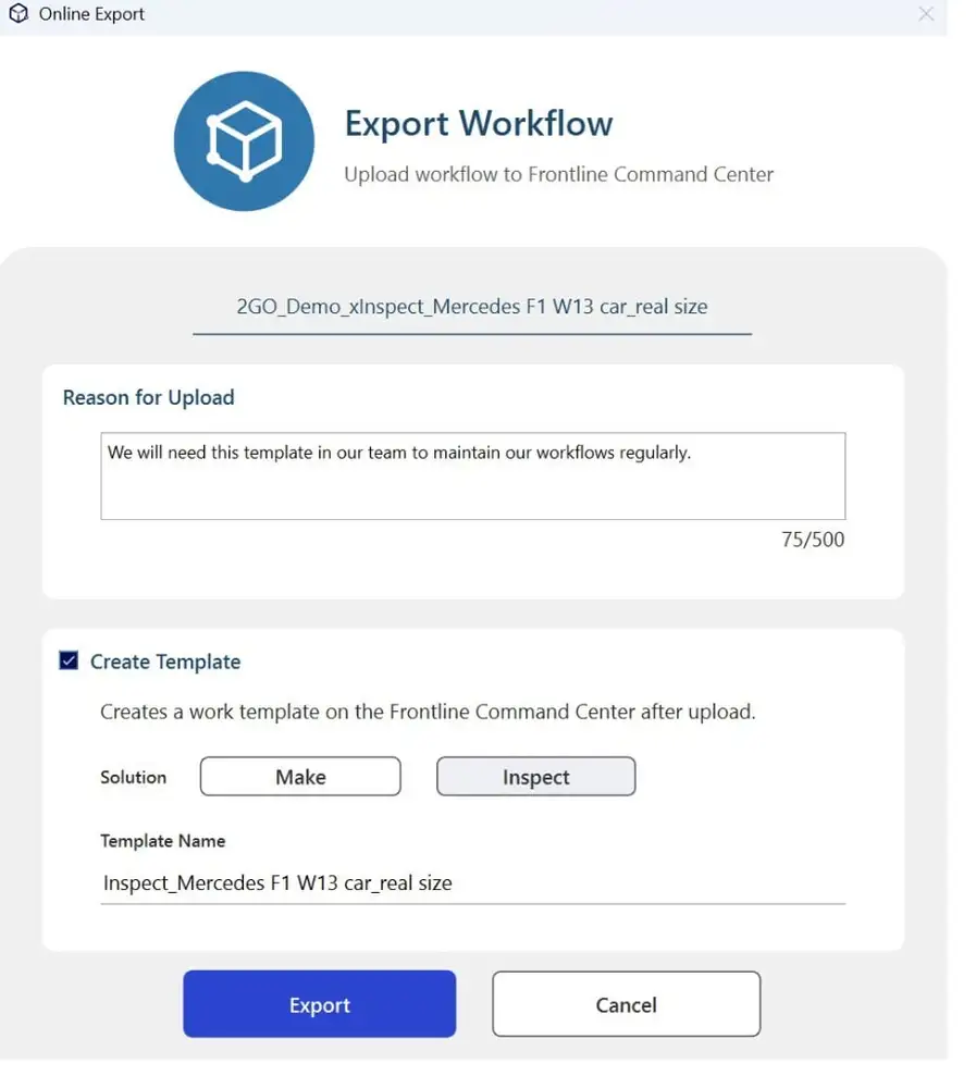 Export Workflow Frontline Command Center