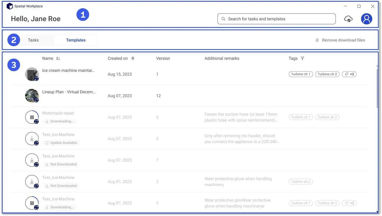 Windows Desktop Templates List