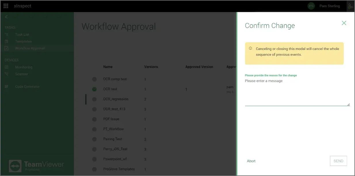 Workflow Approval Confirm Change