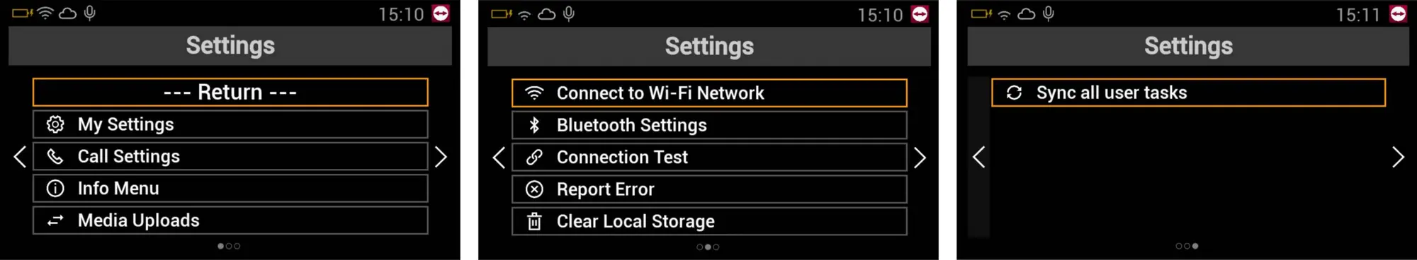 In App Settings Menu