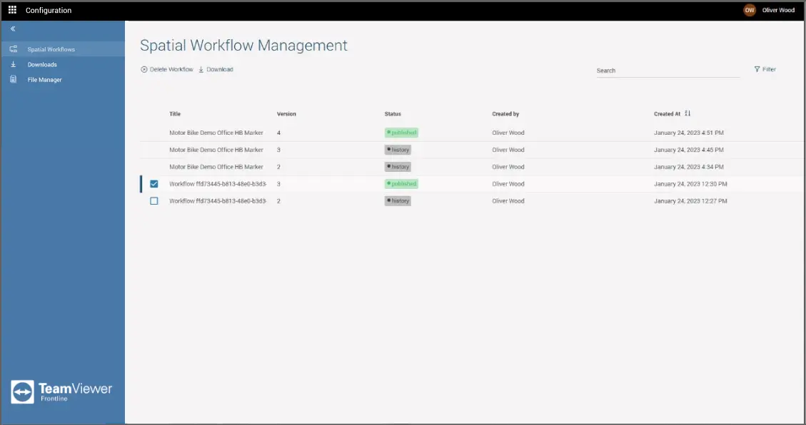 Spatial Workflow Management