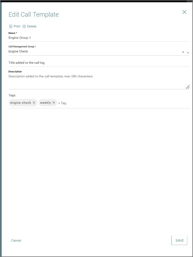 xAssist Edit Call Template