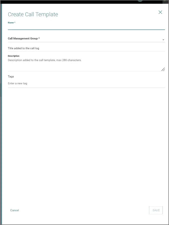 xAssist Create Call Template