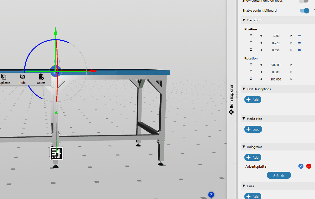 Hologram Settings Animted