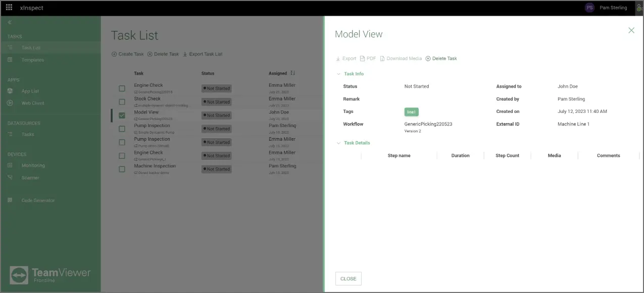 Xinspect Task Details