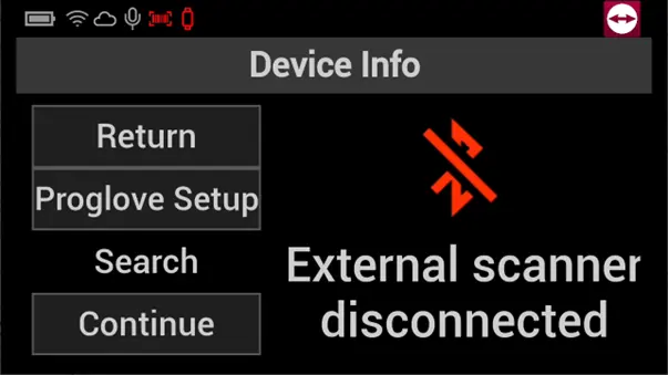 External Scanner Disconnected