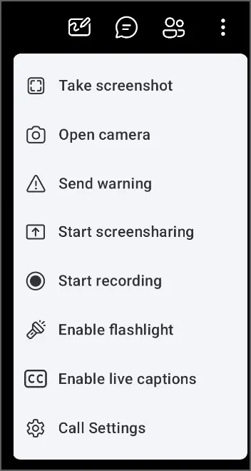 More Options Android New