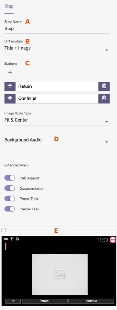 Steo Configuration Panel
